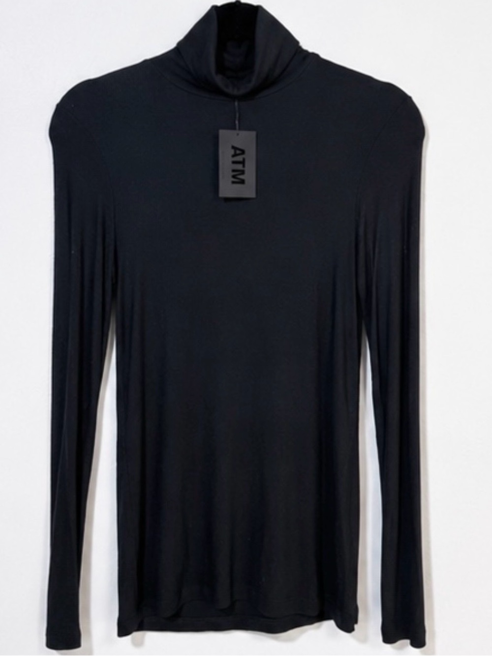 ATM Anthony Thomas Melillo Model Rib Mock Neck Top NWT Luxury Layering Essential - Picture 1 of 4